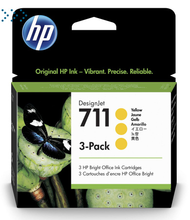 HP 711 3-pack 29-ml Yellow Ink Cartridges струйный картридж